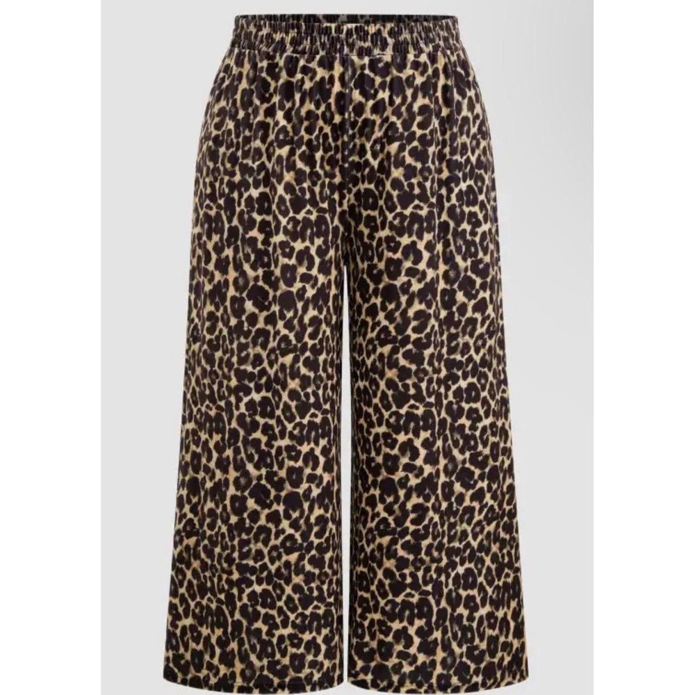 Cider velour wide leg leopard print  pants size 1x